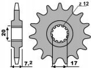 Pbr Zębatka Przednia 600m 12 18nc Am6 (łańc. 420)