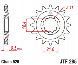 Jt Zębatka Przednia 334 14 Honda Cr 250 86-87, Cr