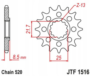 Jt Zębatka Przednia 2179 16 Kawasaki Zx 10r 04-18