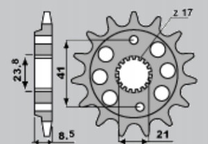 Cht Zębatka Przednia 2071 14 Honda Xr 400r 96-00,