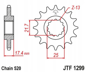 Jt Zębatka Przednia Honda Cb 250 '96-07' Vt/vtr 25
