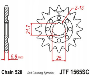 Jt Zębatka Przednia 2141 13 Kawasaki Kxf 450 '06-2