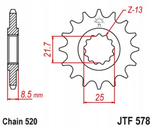 Jt Zębatka Przednia 585 14 Kawasaki Zx-6r/rr '07-1