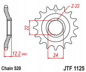 Jt Zębatka Przednia 405 16 Aprilia 600 '85-'87 (40