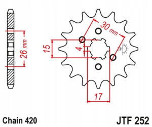 Jt Zębatka Przednia 261 14 Honda Mbx/mtx 50 (26114