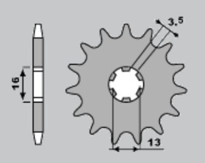 Jr Zębatka Przednia 428 14 Suzuki Dr-z 70 '08-'18,