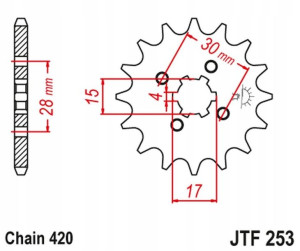 Jt Zębatka Przednia 255 17 Honda Mtx/mbx/xr 80 (25