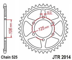 Jt Zębatka Tylna 4529 47 Triumph 675 '06-'17 (4529