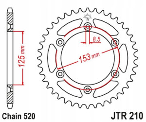Jt Zębatka Tylna 289 42 Honda Crf 230 '09-10,xr 25