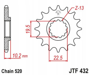 Jt Zębatka Przednia 435 11 Suzuki Rm 250 '87-'12 (