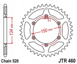 Jt Zębatka Tylna 489 52 Kawasaki Kx/kxf '84-20 (48