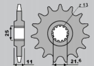 Cht Zębatka Przednia 2142 16 Yamaha R6 '06-'14 (52
