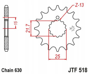 Jt Zębatka Przednia 518 16 Kawasaki Z 650 /750 '79