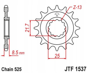 Jt Zębatka Przednia 2137 18 Kawasaki Zx10r '04-'18