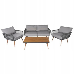 Zestaw Mebli Ogrodowych Taras 2 Fotele Stolik Sofa