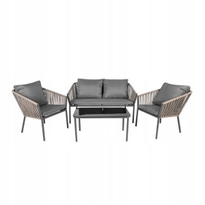 Zestaw Mebli Ogrodowych Taras 2 Fotele Stolik Sofa