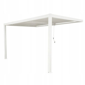 Pergola tarasowa przyścienna biała ALU 4x3m PRO