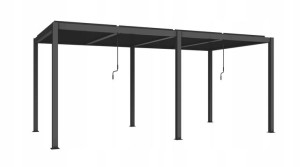 Pergola tarasowa szara ALU dach otwierany 8x4m PRO