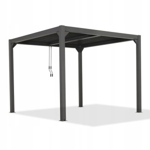Pergola tarasowa szara ALU dach otwierany 4x4m PRO