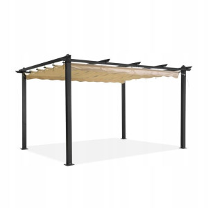 Pergola tarasowa altana ogrodowa ALU beżowa 3x4m