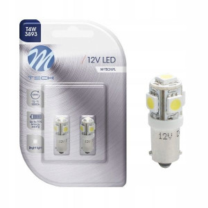 Żarówki T4w Led 5xsmd Dioda Led Biała Ba9s M-tech