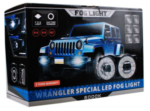 halogen led FOG + światła jazdy dziennej DRL JEEP