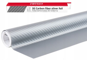 Folia Carbon 3d Karbon Okleina Srebrna Samochodowa