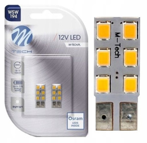 Żarówka LED W5W T10 6xSMD 2835 OSRAM LED biała