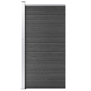 Panel ogrodzeniowy z WPC, 95x186 cm, czarny