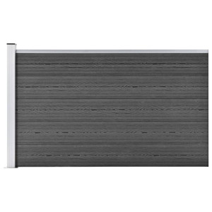 Panel ogrodzeniowy, WPC, 175x105 cm, czarny