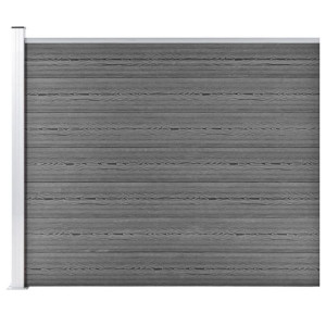 Panel ogrodzeniowy z WPC, 175x146 cm, szary