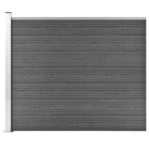 Panel ogrodzeniowy z WPC, 175x146 cm, czarny