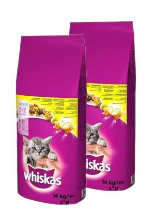 Whiskas Junior 2x 14 kg - sucha karma dla kociąt kurczak 2x14kg