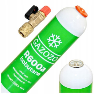 Czynnik R600a Izobutan 420g Gazozo + Zawór Hit