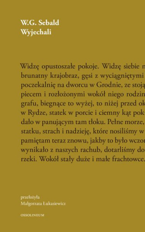 Wyjechali W G Sebald Książka Ossolineum