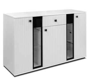 Komoda Salsa Lamel biała 140x80 cm LED