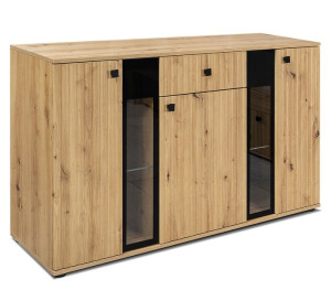 Komoda Salsa Lamel dąb artisan 140x80 cm LED