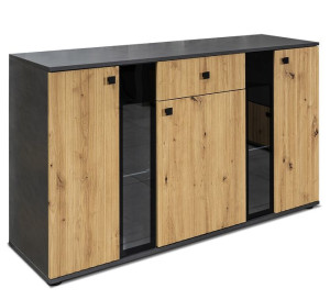 Komoda Salsa Lamel dąb artisan matera 140x80 cm LED