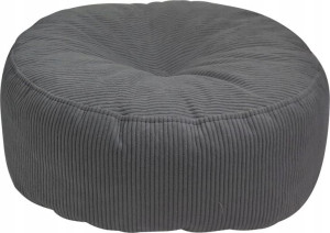 Pufa Okrągła Roller Podnóżek Sztruks Szary 47x20cm
