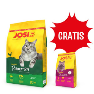 JOSERA JosiCat Crunchy Poultry 10kg + JosiCat Sterilised 650g GRATIS!!!
