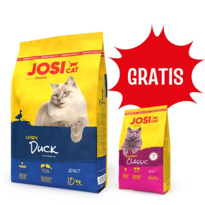 JOSERA JosiCat Crispy Duck 10 kg + JosiCat Sterilised 650g GRATIS!!