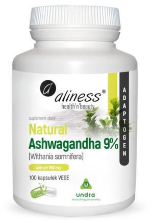 Aliness Natural Ashwagandha 9% Extract 100 kapsułek