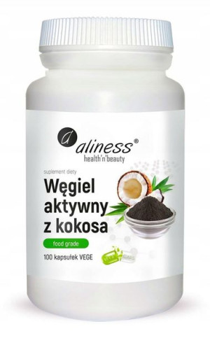 Aliness Węgiel aktywny z kokosa 100 caps.