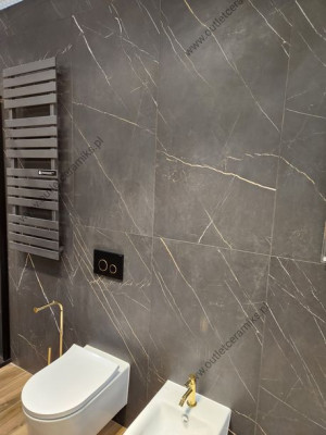 Klaro black  płytki łazienkowe ścienne podłogowe 120x60 marmur Cerrad