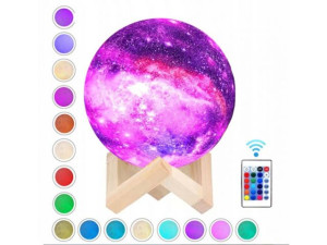 Lampka Nocna Księżyc Galaxy 3d 25cm Moon Rgb Pilot
