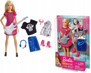 Lalka Barbie Gwiazda Rocka Ubranka Gitara Gdj34