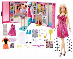 Barbie Wymarzona Szafa Lalka Ubranka Zestaw Gbk10