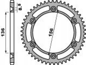 Pbr Zębatka Tylna 4365 43 C45 Xf 650 (97-02) Freew