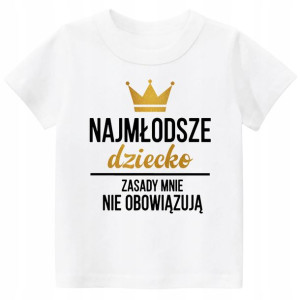 T-shirt, koszulka napisy Najmłodsze dziecko r. 104