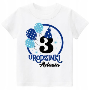 Koszulka URODZINY 3 LATA z imieniem dziecka r. 116